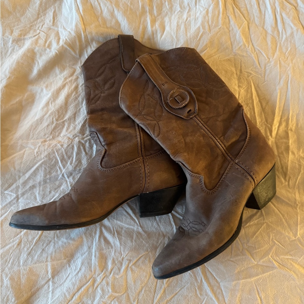 Brown Leather Cowboy Boots